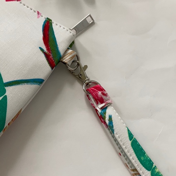 Monstera/Palm Leaf/Floral Print Wristlet/Cosmetic Bag - Picture 3 of 8